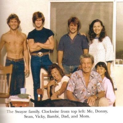 Photo of Vickie Lynn Swayze along with her parents and three young brothers and a sister.